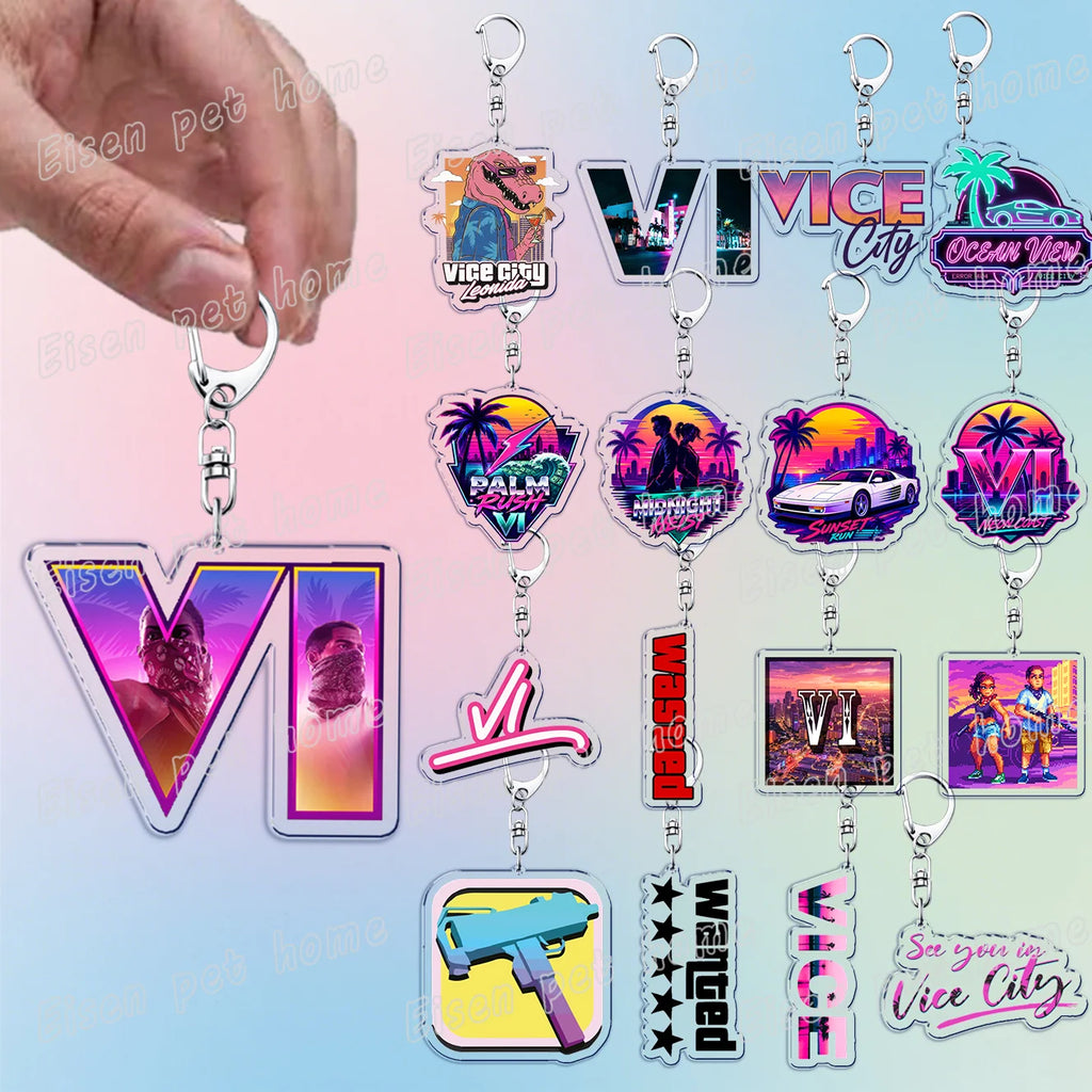 Porte clé V6 CITY KEY + 1 CHANCE DE REMPORTER UN CODE POUR LE JEUX GTA 6